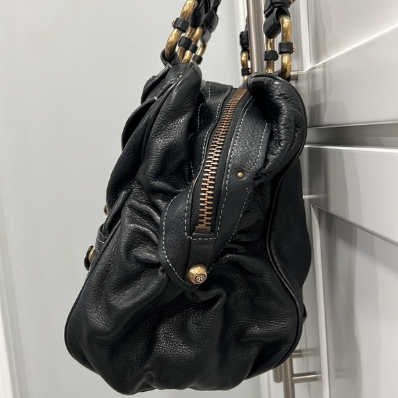 Juicy Couture RARE Large Black Leather Bag Purse Like New Beautiful Collectible - Picture 4 of 12